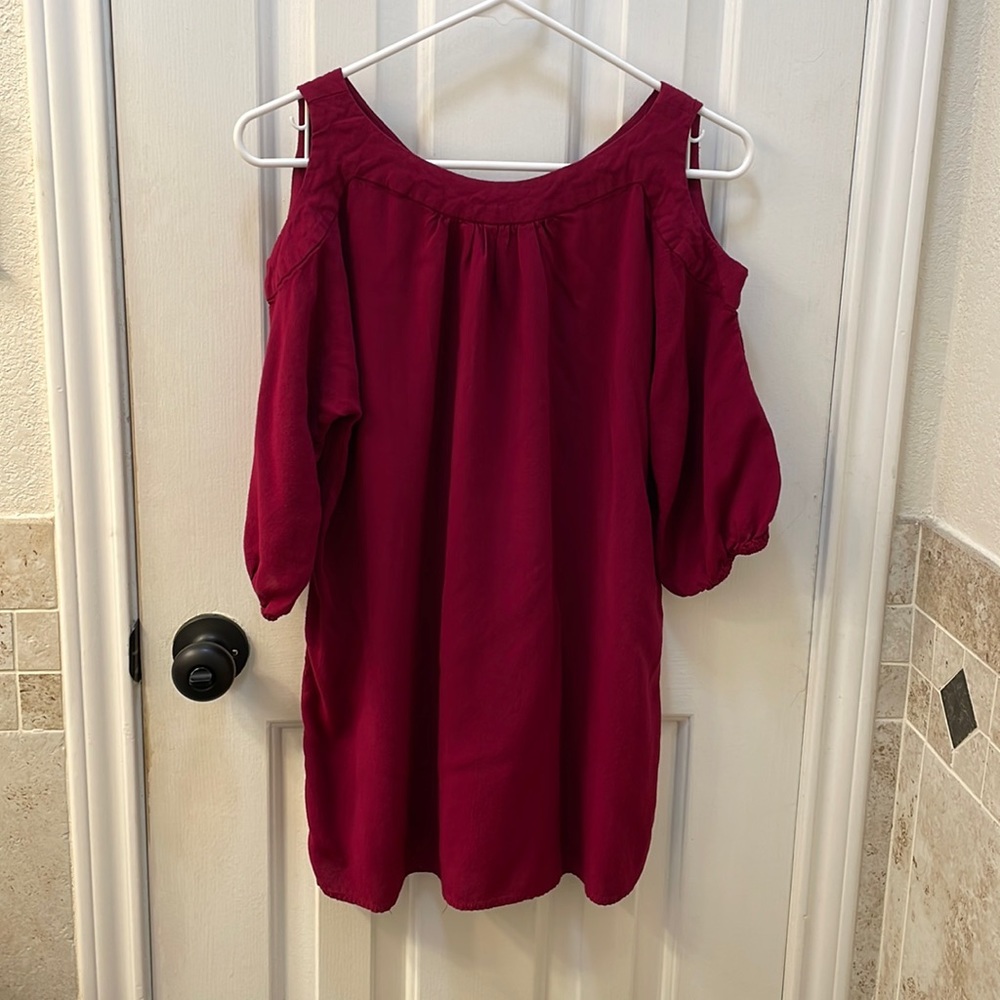 Red cold shoulder dress